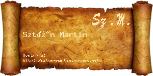 Sztán Martin névjegykártya